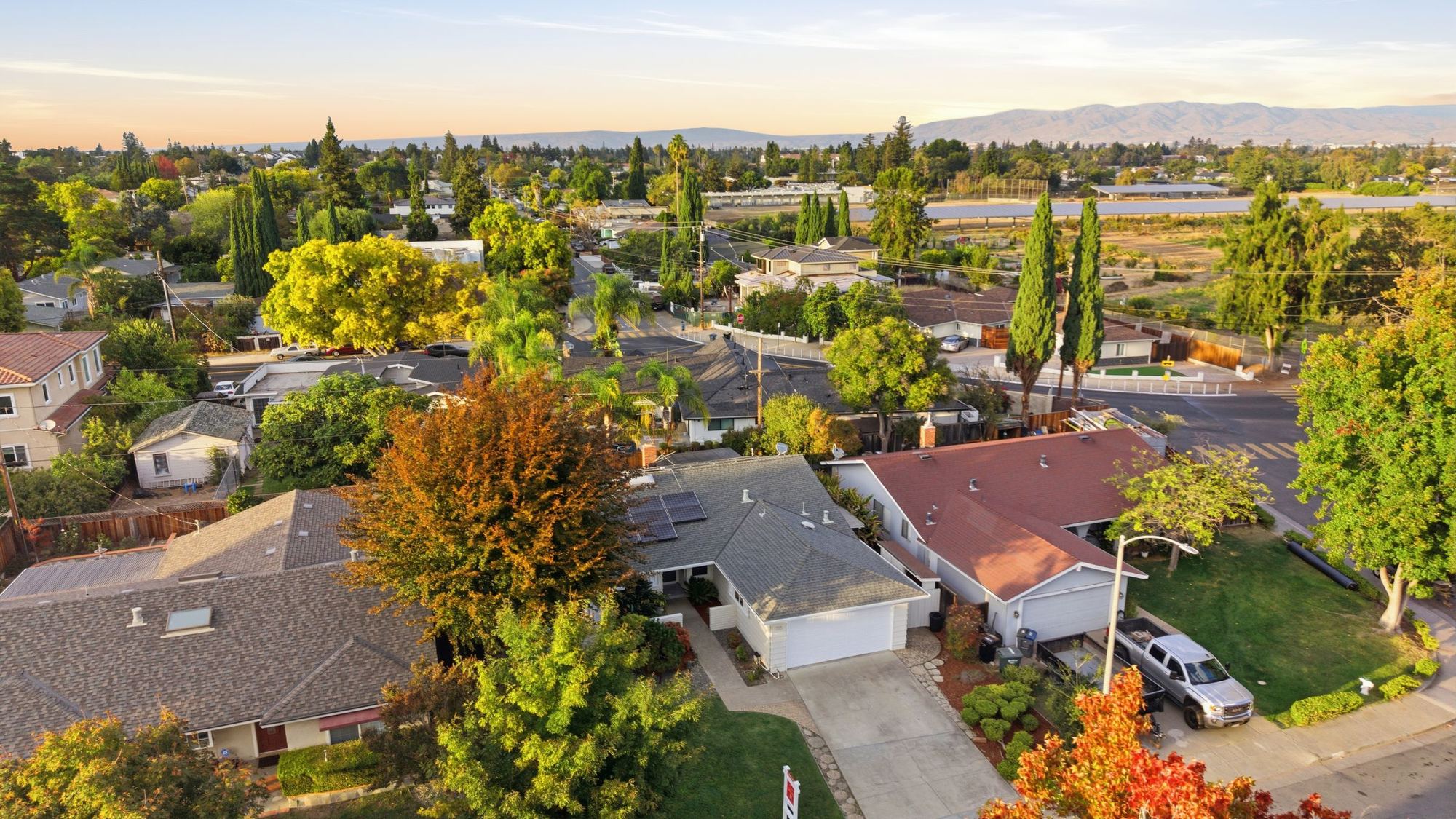Aerial view of the neighborhood